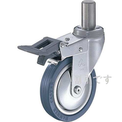 ハンマー　差込み旋回式ゴム車輪　７５ｍｍ　トータルロック　